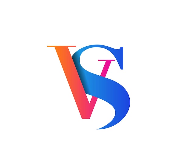 Free vector vs company linked letter logo vector design