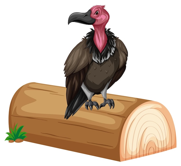 Free Vector vulture standing on the log