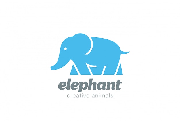 Walking Elephant Logo vector icon