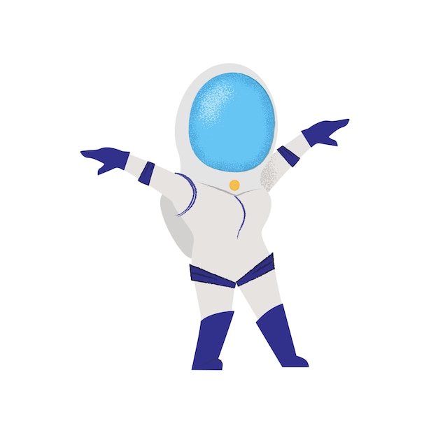 Free Vector walking female astronaut. gravity, explorer, mission