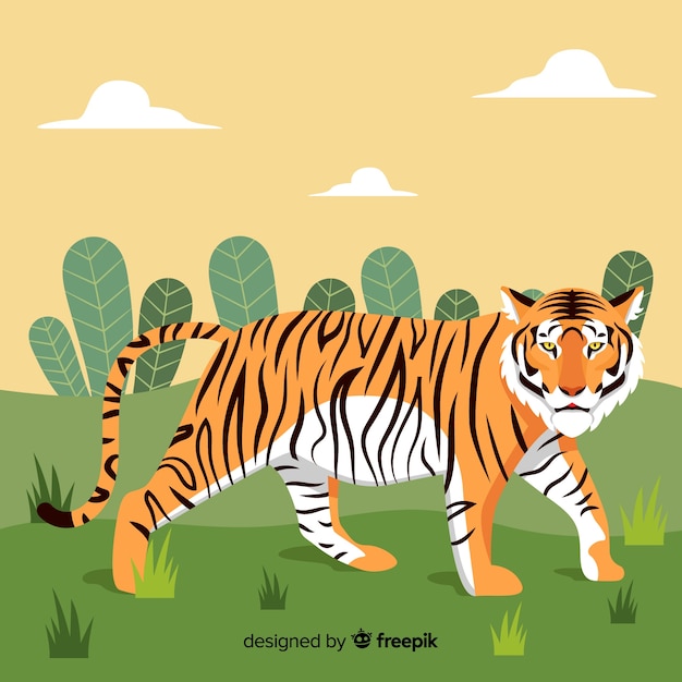 Free Vector walking tiger background