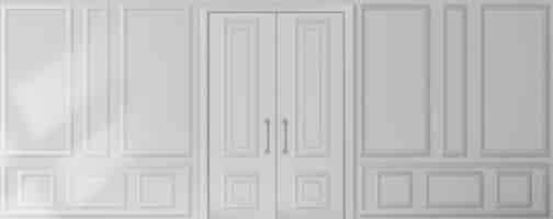 Free vector wall with white wooden panels and doors