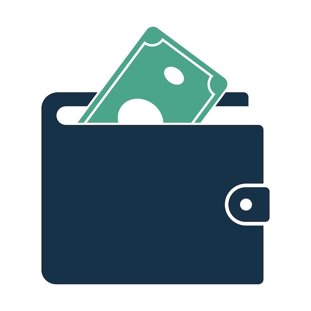 Free vector wallet glyph style with money note