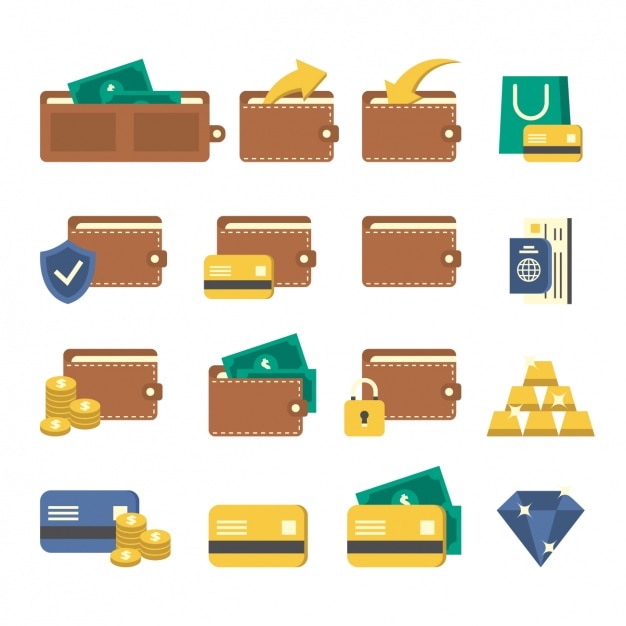 Free vector wallet icons design