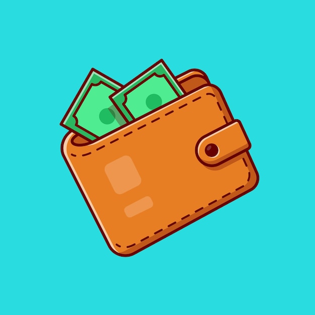 Wallet And Money Cartoon 