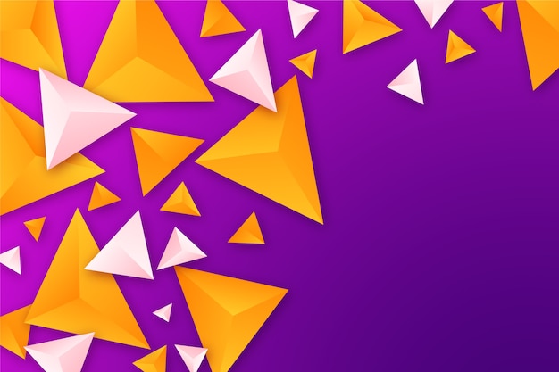 Wallpaer with 3d triangles in vivid colors