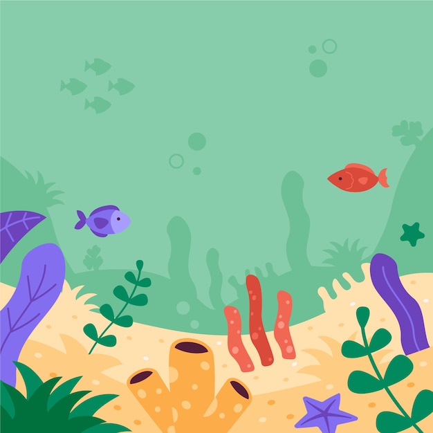 Free Vector wallpaper of sea life illustration