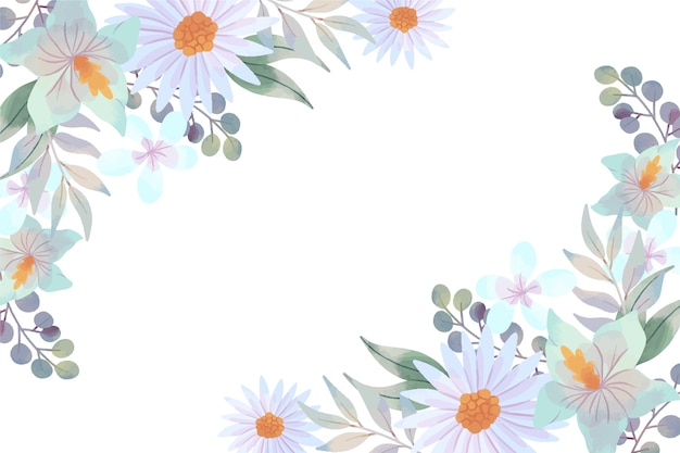 Wallpaper with pastel watercolor flower