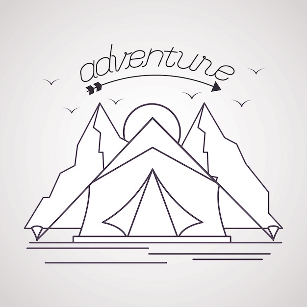 Free Vector wanderlust explore adventure landscape