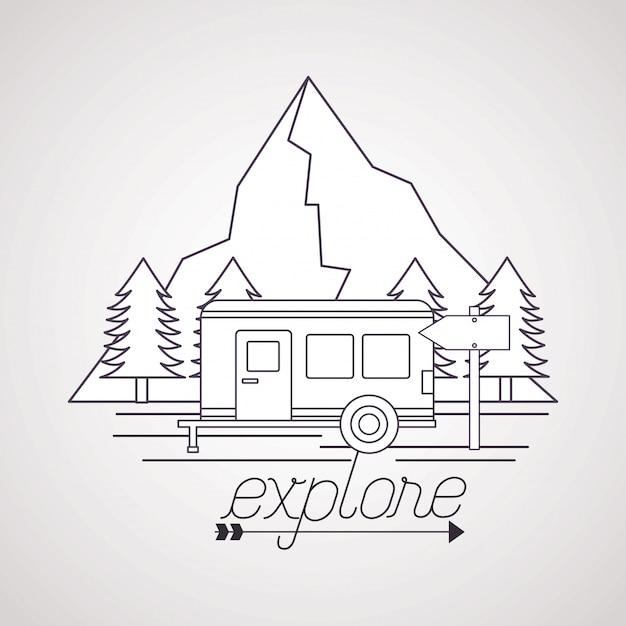 Free Vector wanderlust explore adventure landscape