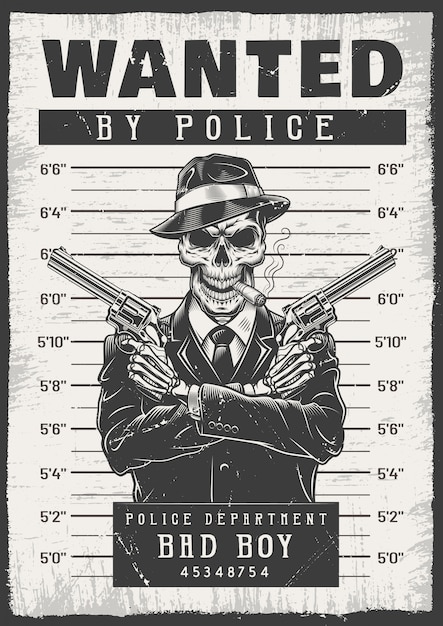 Free Vector wanted modern poster