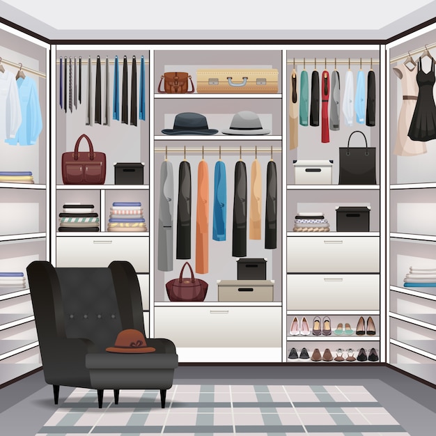 Wardrobe Cloakroom Interior Realistic