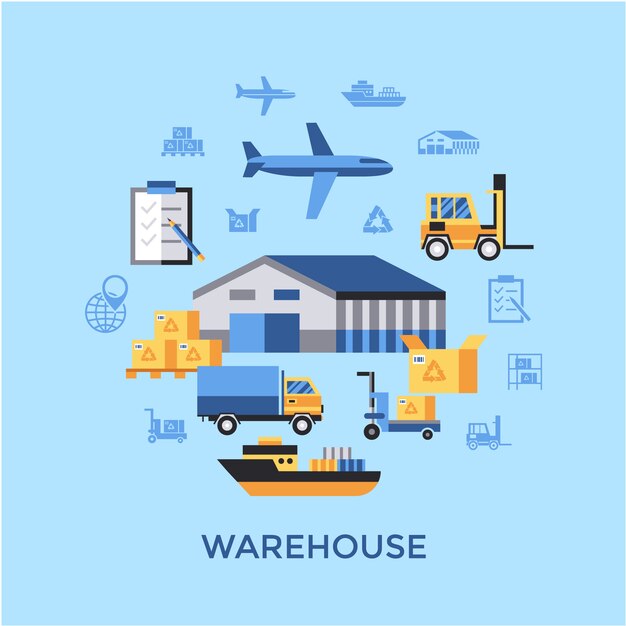 Warehouse elements background