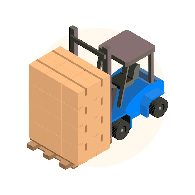 Free Vector warehouse forklift isolated on background