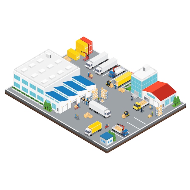 Warehouse Industrial Area Isometric