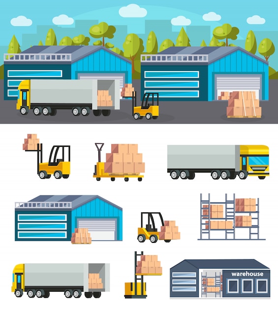 Free Vector warehouse logistics concept