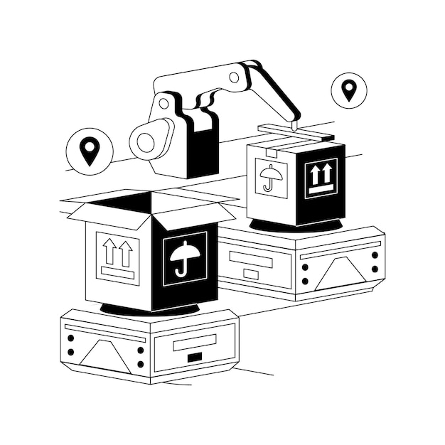 Free Vector warehouse robotization abstract concept vector illustration