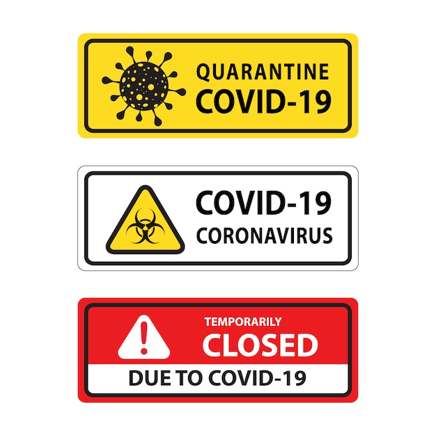 Warning corona virus sign