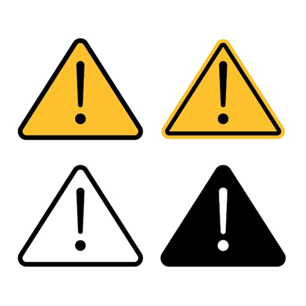 Free vector warning sign four styles