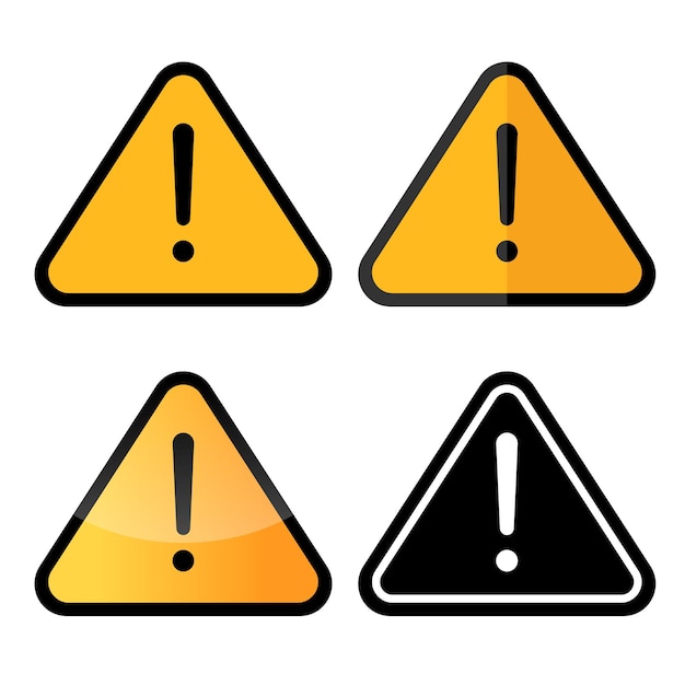 Free vector warning sign in multiple styles