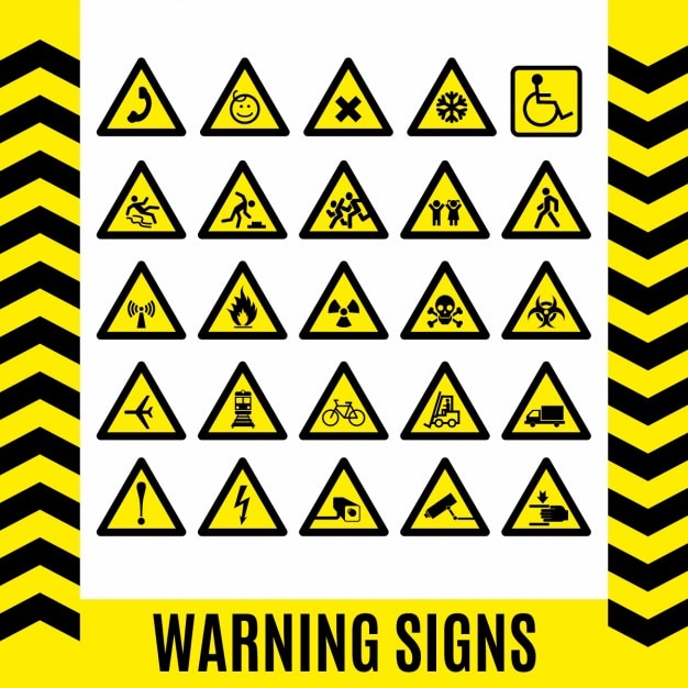 Warning signs set