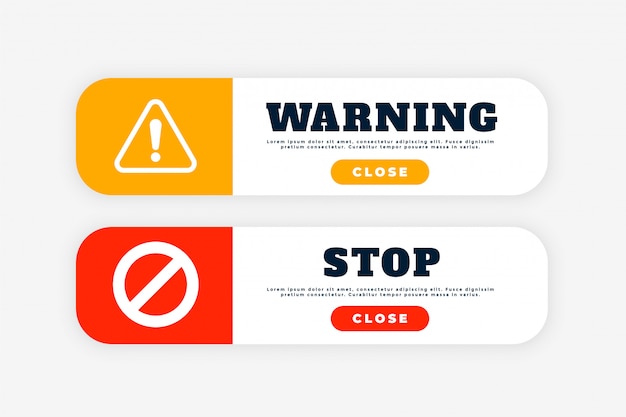 Warning and stop sign button for web purpose