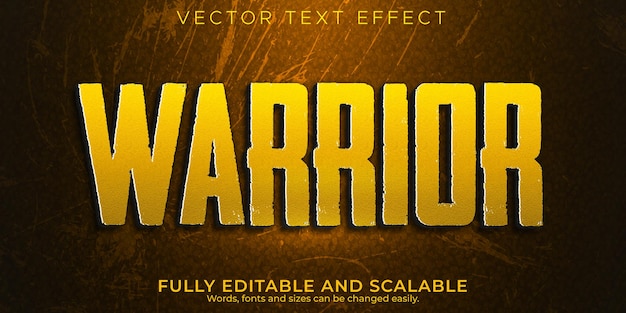 Warror battle text effect; editable gaming and war text style