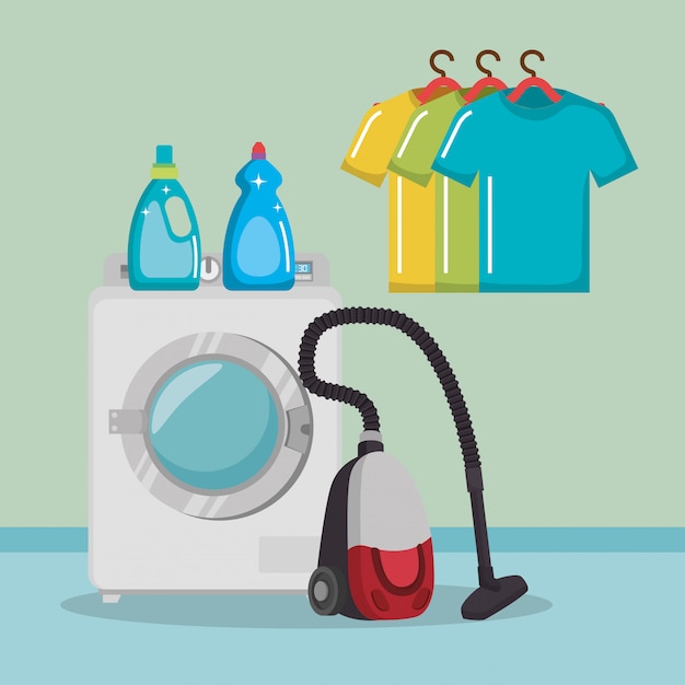 wash machine with laundry service icons