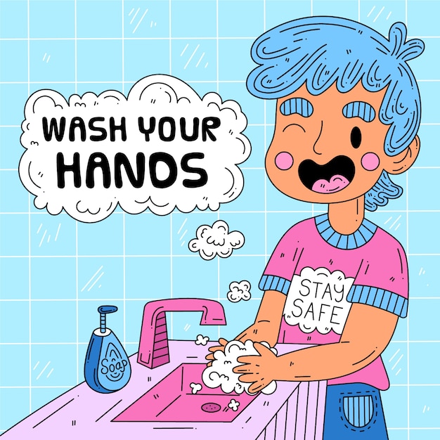 Wash your hands illustration