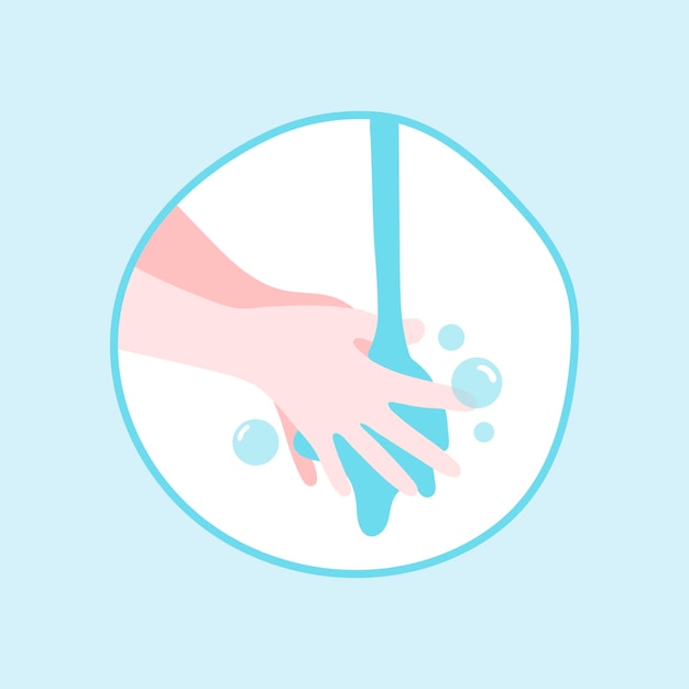 Washing hands with soap and water vector