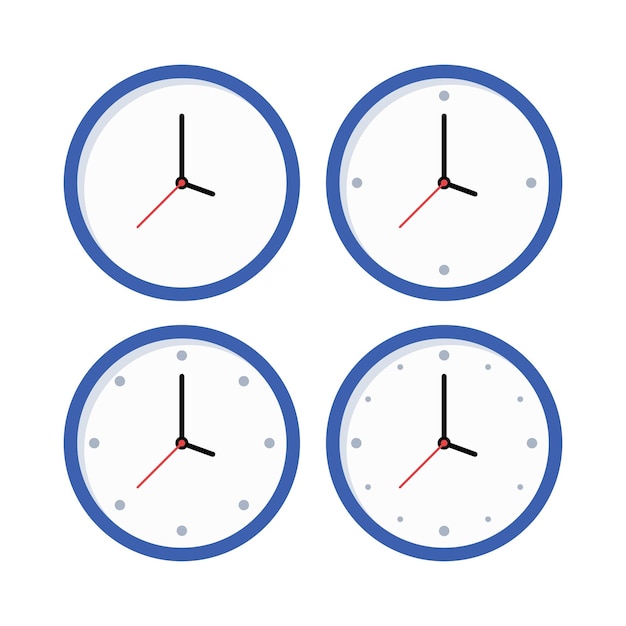 Free vector watch faces set simple flat style