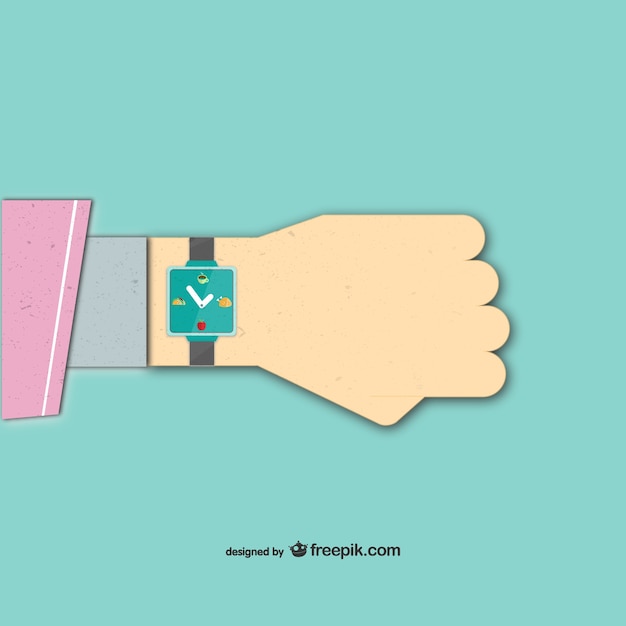 Free Vector watch on hand punctuality vector