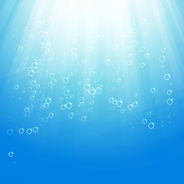 under water bubbles with sun light background