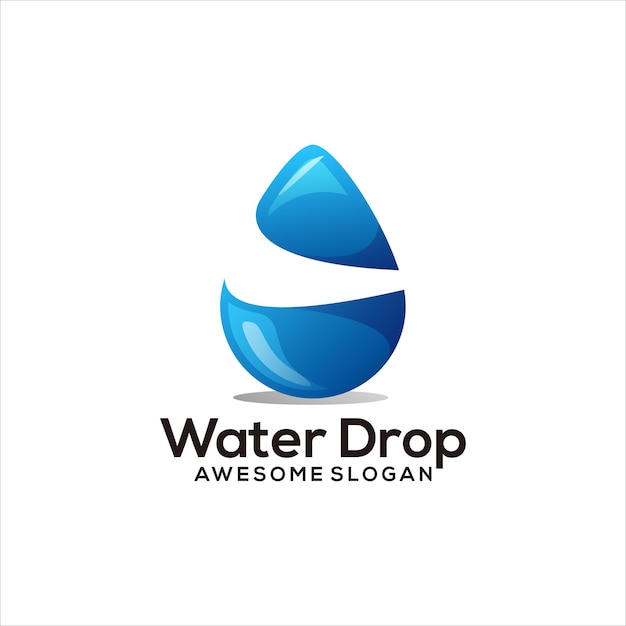 Free vector water drop initial gradient colorful logo