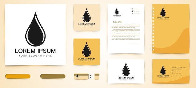 Water drop logo and business branding template design inspiration