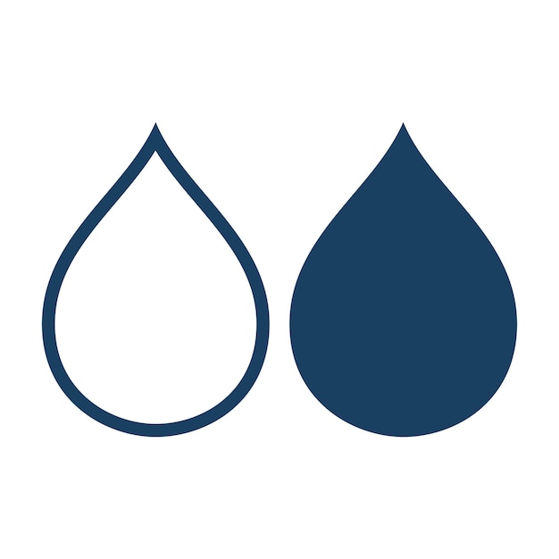 Water Droplet Outline And Flat Navy