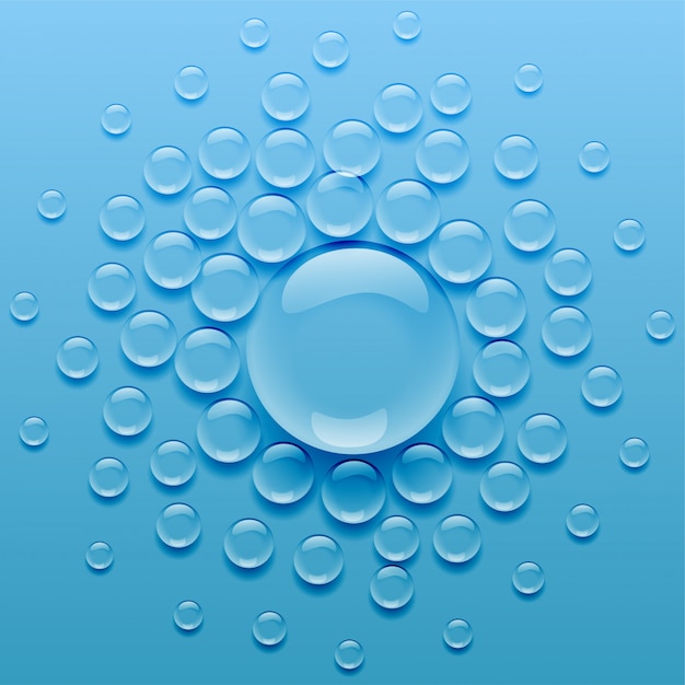 Free Vector water droplets on blue background