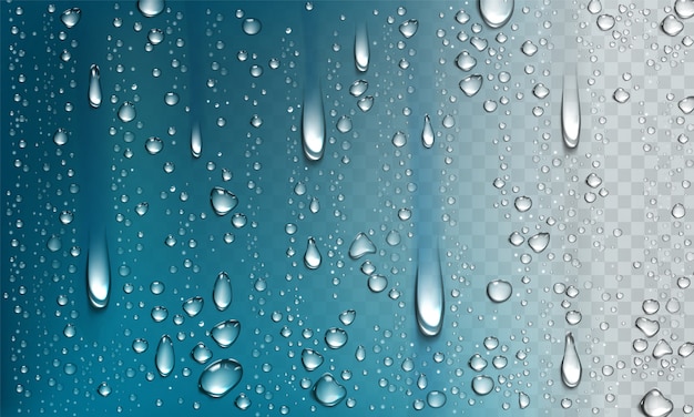 Water droplets isolated on transparent background