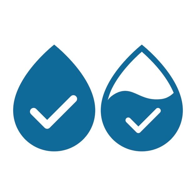 Free Vector water droplets with check marks