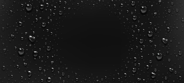 Free Vector water drops condensation raindrops round frame