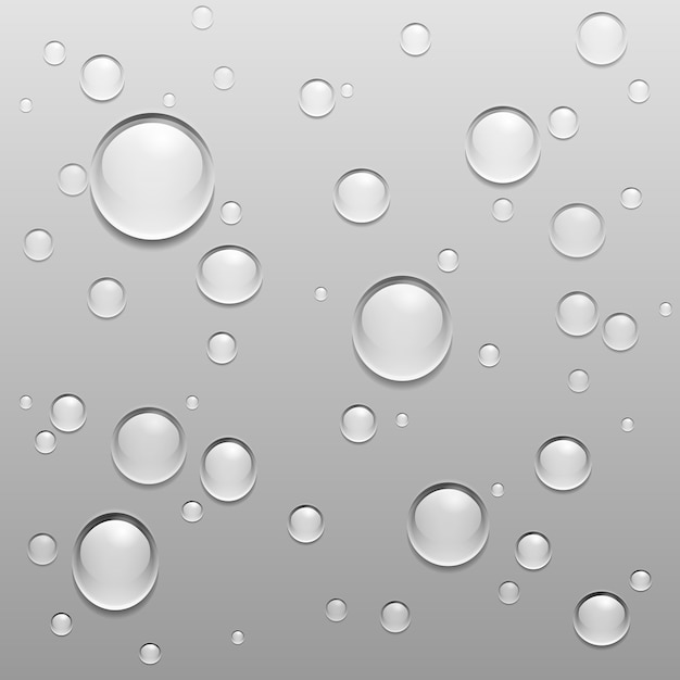 Water drops on gray surface