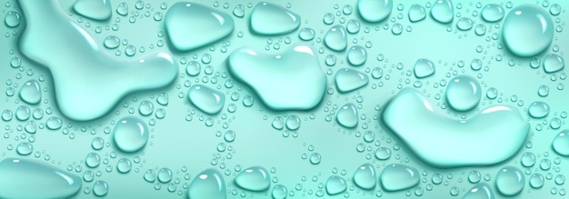 Free Vector water drops spill puddles aqua liquid splashes