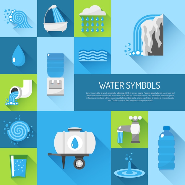 Free Vector water flat set