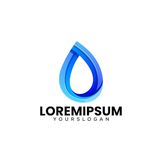 Free vector water icon gradient logo design