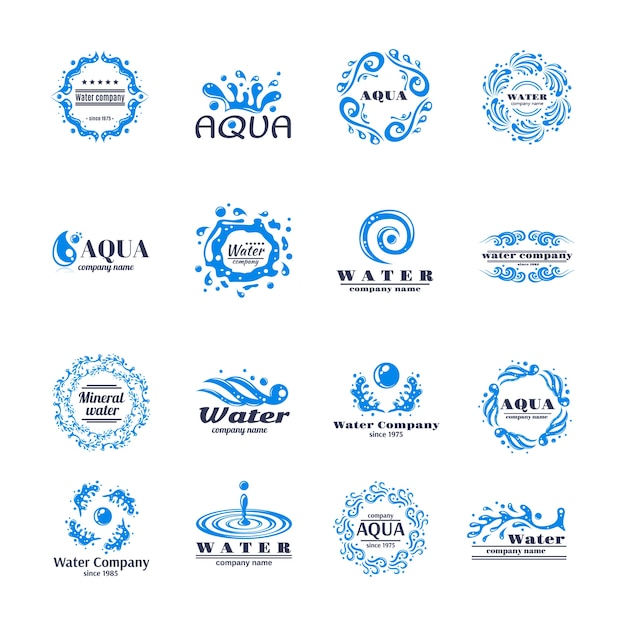 Free Vector water logo set