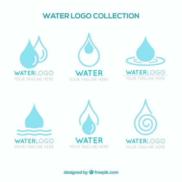 Free Vector water logos collection for companies in flat style