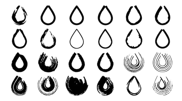 Water oil blood element doodle hand drawn brush vector illustration