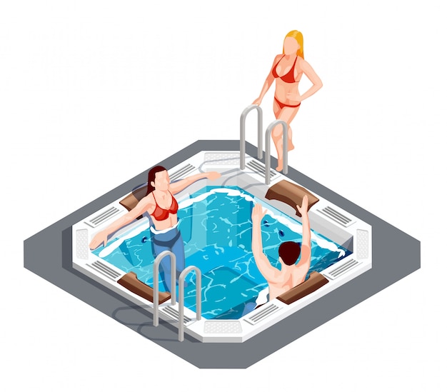 Free Vector water park isometric set