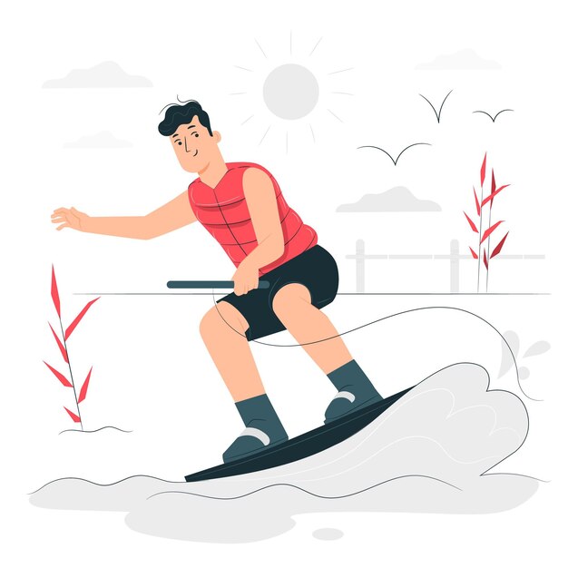 Water ski concept illustration