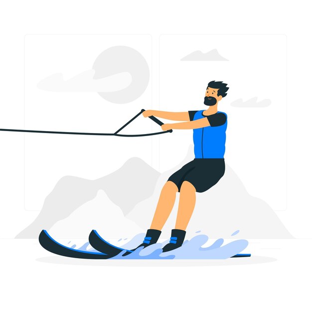 Water ski concept illustration